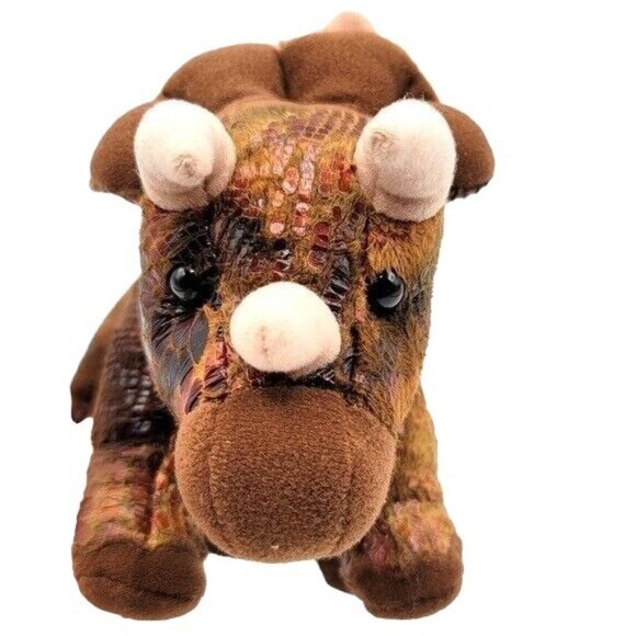 2/$15 Douglas Cuddle Dinosaur Plush Brown 11.5" Stuffed Horn Triceratops #7727 - Picture 3 of 11